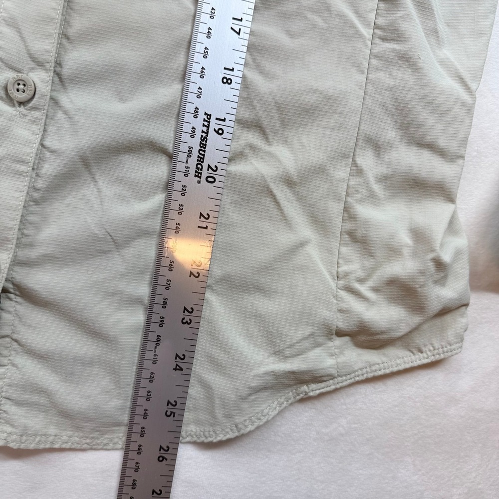 REI Co-op Sahara Tan Khaki Long Sleeve Hiking Shirt Womens Medium Venting Pocket - Picture 7 of 11